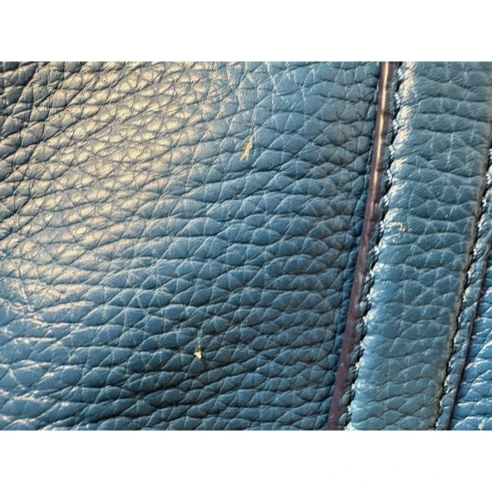 kate spade new york Blue Pebbled Tote Double Handles Gold Hardware Solid